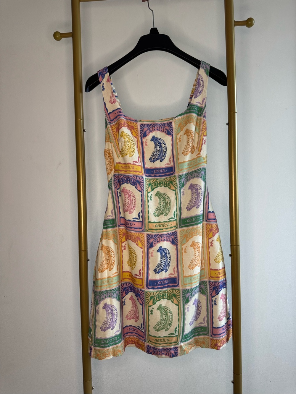 FARM Rio Pastel Multicolor Banana Tile Mini Dress